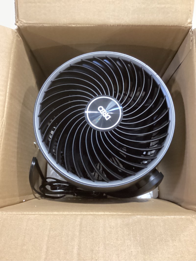 Condition photo showing As Is for Dreo Fan for Bedroom, 12 Inches, 70ft Powerful Airflow, 28db Quiet Table Air Circulator Fans for Whole Room, 120° Adjustable Tilt, 3 Speeds, Desktop Fan for Home, Office, Kitchen Black