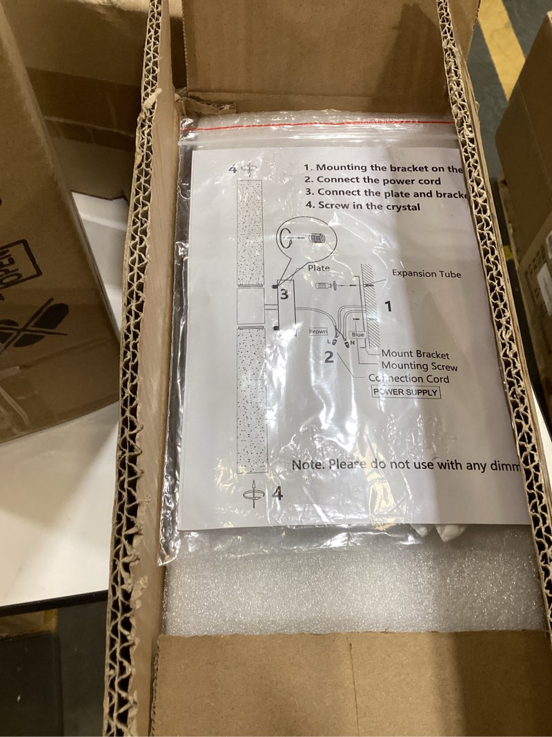 Condition photo showing Good Condition for Set of 2 Gold LED Wall Sconce Lights Warm Light Modern Crystal Wall Lights Vanity Lighting Fixtures Sconces for Bathroom Living Room Bedroom Dining Room Hallway Gold set of 2