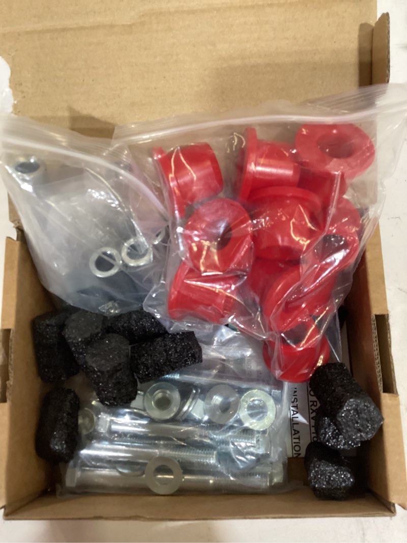 Condition photo showing As Is for howbow ezgo rxv suspension bushing kit include hardware, front a-arm polyurethane bushings and sleeves for 2008+ ezgo rxv golf cart gas & electric-replaces oe#608086 601340 602085 601754 602415 600525