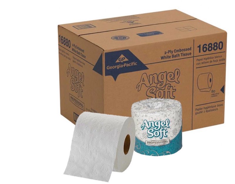 GEORGIA PACIFIC 16880 Angel Soft Bathroom Tissue White 2 ply Professional Series 4"x4" 450 Sheets 80/cs