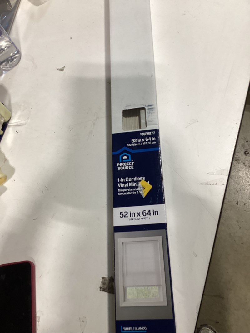 project source 1-in slat width 35-in x 64-in cordless white vinyl light filtering mini-blinds