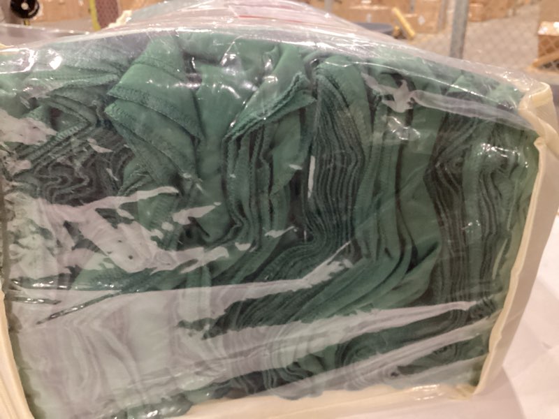 Condition photo showing New/Like New for 50ft×15ft forest green backdrop curtain for wedding parties, 10 panels wrinkle free 15 ft long polyester photo backdrop drapes back drop cloth for birthday photography background w5' x h15'(10 panels) forest green