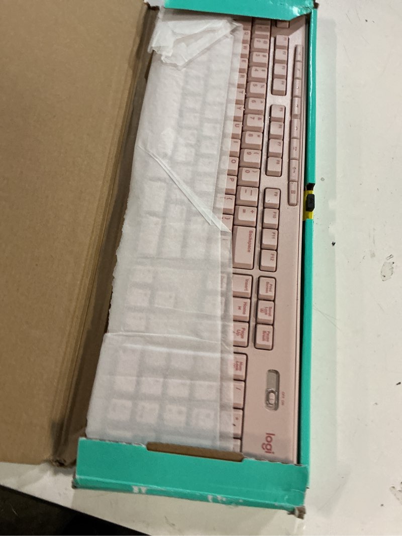 Condition photo showing Good Condition for Logitech K270 Wireless Keyboard for Windows, 2.4 GHz Wireless, Full-Size, Number Pad, 8 Multimedia Keys, 2-Year Battery Life, Compatible with PC, Laptop - Rose Rose 1 Pack Keyboard