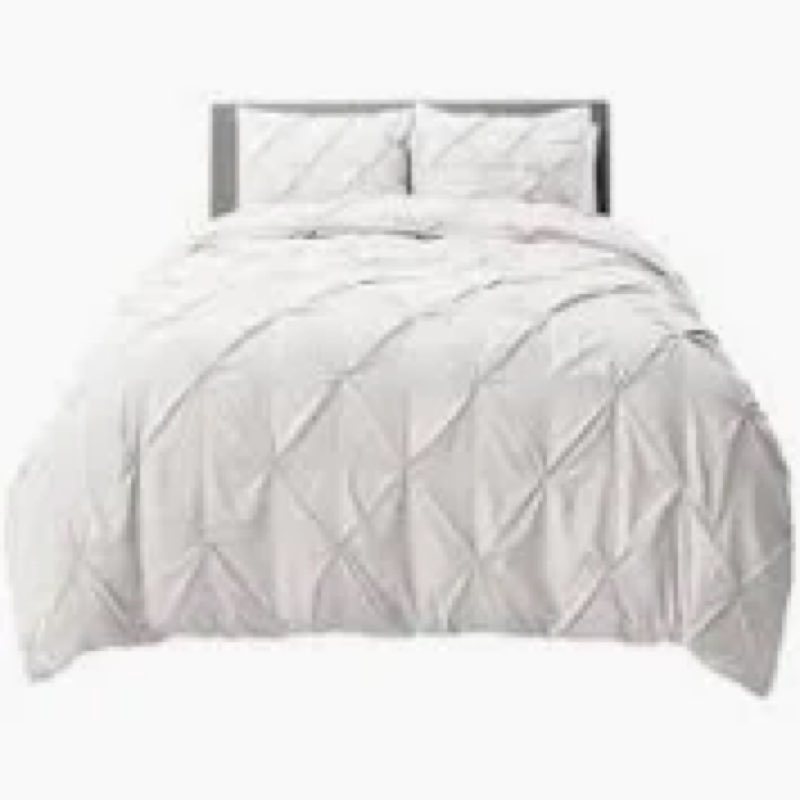 Litanika Comforter Super King Size Set White, 3 Pieces Chevron Tufted Solid Bedding Comforter Sets, 