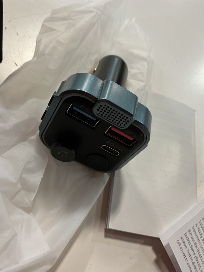Condition photo showing Good Condition for unbreakcable bluetooth 5.3 fm transmitter for car, [pd 20w + qc 3.0] [stronger microphone & hifi bass sound] cigarette lighter radio music adapter charger, supports hands-free siri google assistant