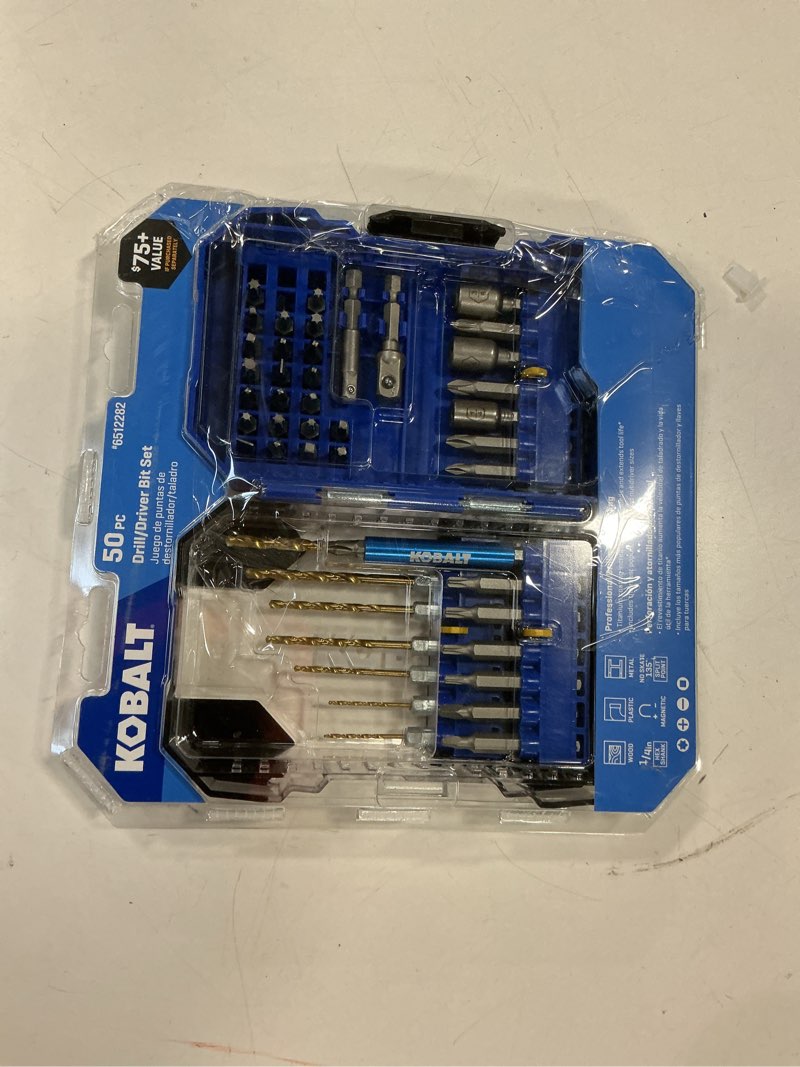 Condition photo showing New/Like New for Kobalt 50 -Piece x Titanium coated HSS Jobber length Twist Drill Bit Set