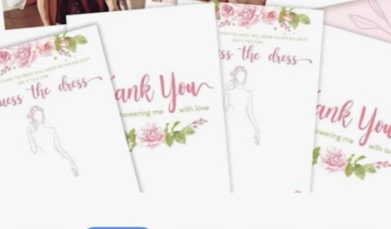 Stofinity - Bridal Shower Game - Guess the Dress - 50 Floral Cards 5x7