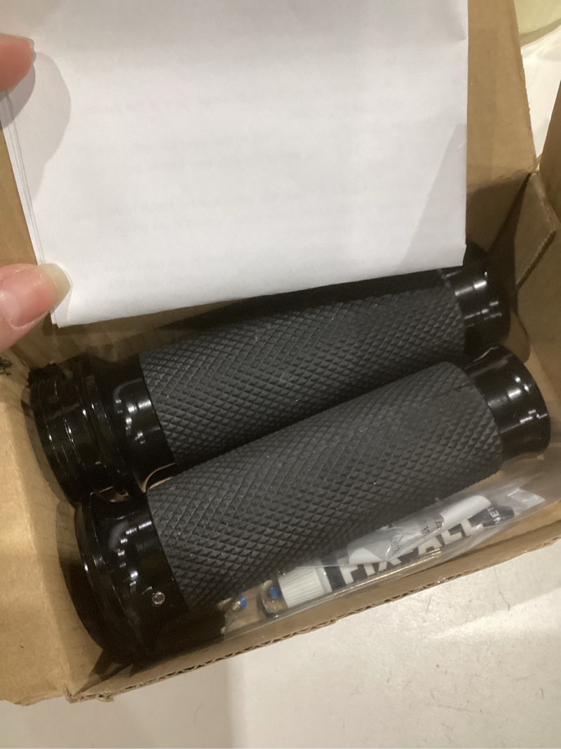 Condition photo showing As Is for benlari 1inch handlebar grips, cable throttle hand grips, non-slip rubber motorcycle handgrips fit for harley davidson touring dyna softail sportster 883 1200, black