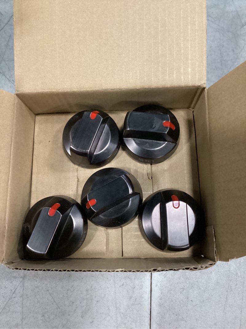 Condition photo showing New/Like New for dg64-00473b upgraded samsung stove knobs black stainless steel,samsung gas stove knobs oven knobs replacements compatible nx58m6850sg, nx58j7750sg, nx58j5600sg, nx58k7850sg (5pack) 5pack- dg64-00473b- black