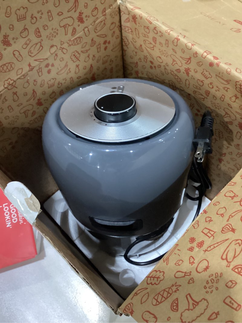 Condition photo showing As Is for DASH Compact Air Fryer Oven Cooker with Temperature Control, Non-stick Fry Basket, Recipe Guide + Auto Shut off Feature, 2 Quart - Grey