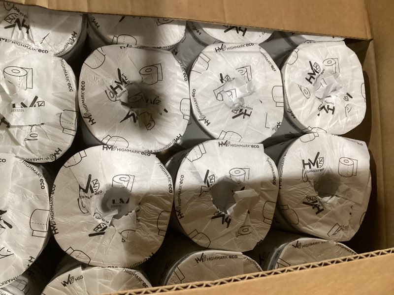 Condition photo showing Good Condition for highmark® 2-ply bathroom tissue, 100% recycled, white, 550 sheets per roll, case of 40 rolls