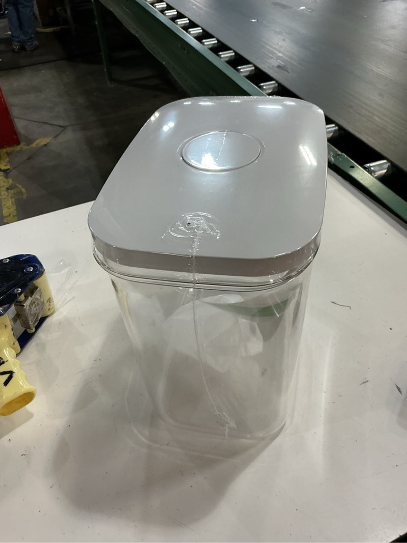 Condition photo showing New/Like New for tbmax dog cat food storage container 12-15 lbs with easy-carrying handles, stackable pet food dog treat container with pop up lids, airtight food storage bin for kitchen organization 12.7 qt