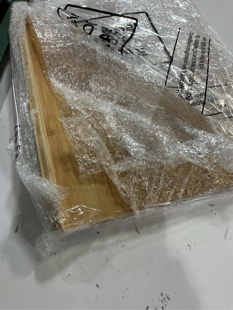 Condition photo showing Good Condition for patelai bamboo cutting board with counter lip, 18 x 14in over the stove sink cutting board with counter edge, for meat, vegetables, bread, and charcuterie, dough& pastry maker for home kitchen