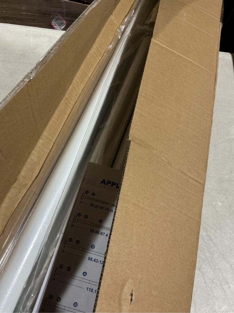Condition photo showing Good Condition for 2 pack white long curtain rod 40-146 inch adjustable outdoor tension shower curtain rod no drilling for window patio no slip spliced telescopic design easy to install never rust diameter 1.26 inch 40" to 146"-2pack white