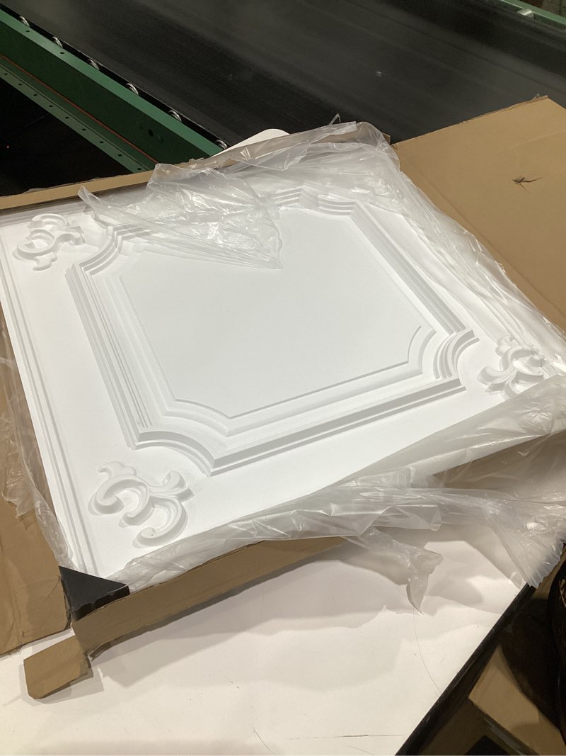 Condition photo showing Good Condition for Art3d Drop Ceiling Tiles 24x24 in White (12-Pack, 48 Sq.ft), Wainscoting Panels Glue Up 2x2 12pcs 24"x24" White
