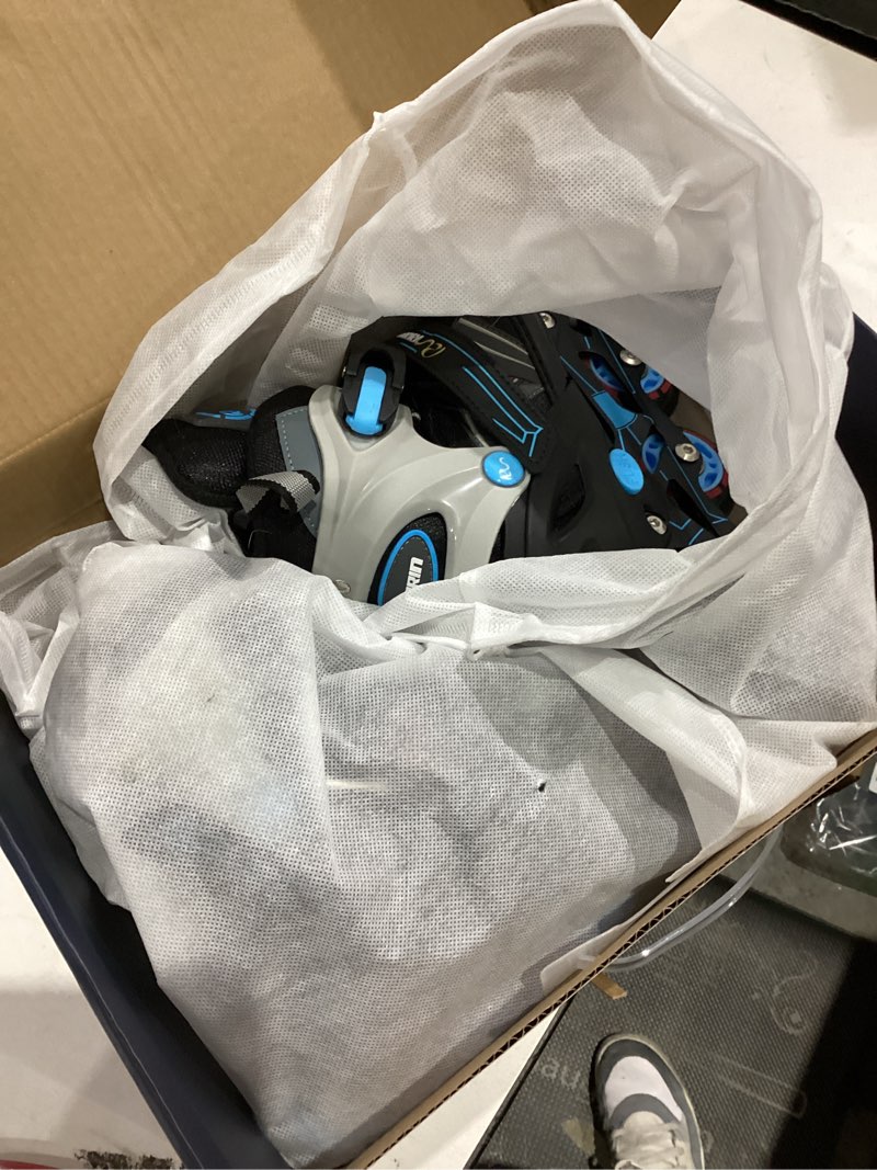 Condition photo showing As Is for Adjustable Kids Inline Skates for Boys Girls with Full Light Up Wheels - Roller Skates for Kids Ages 6-12, Toddler Ages 3-5, Youth Women Beginners Outdoor Indoor Small-Little Kids Blue-2
