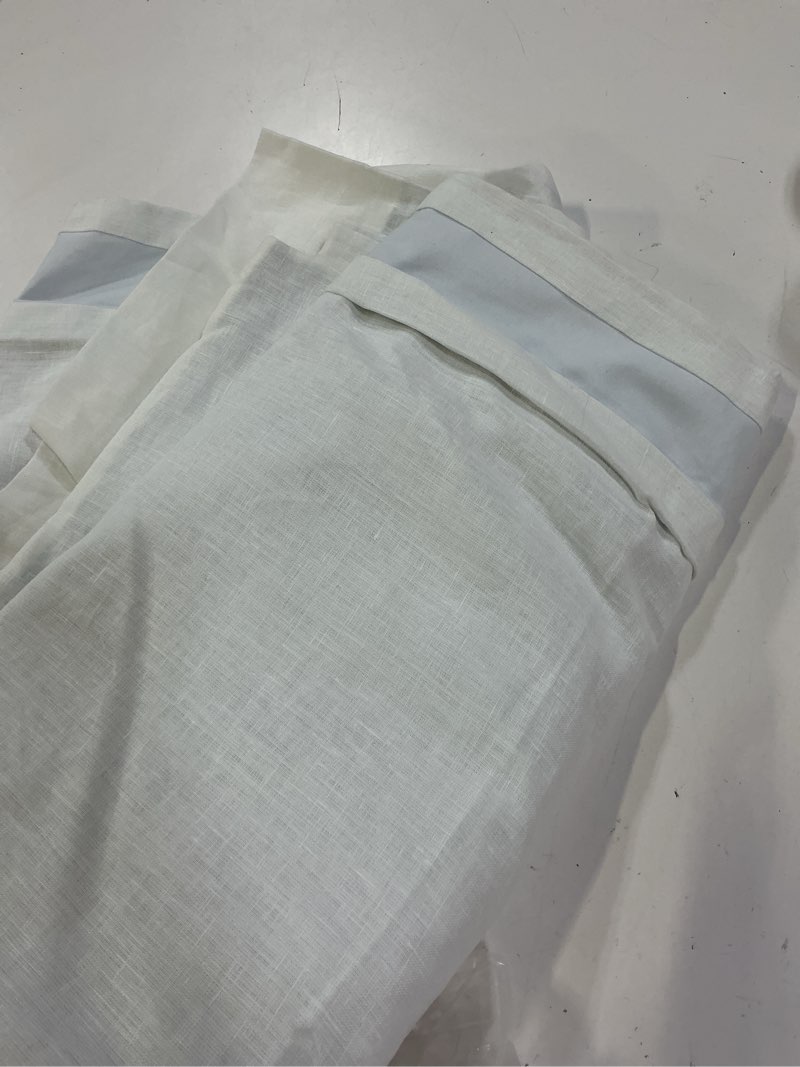 Condition photo showing Good Condition for european linen true blackout curtain, 96x84, white