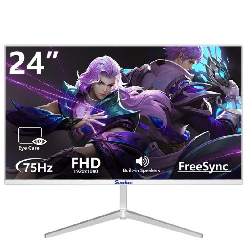 Sealan 24 inch Computer Gaming Monitor 75Hz Refresh Rate 16:9 Aspect Ratio Ergonomic Tilt & VESA Compatible - Home Office Sync FHD 1920x1080p Visual Experience for Work & Play
