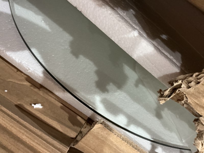 22 inch clear round glass table top, 1/4 inch thick, flat edge polished for small tables