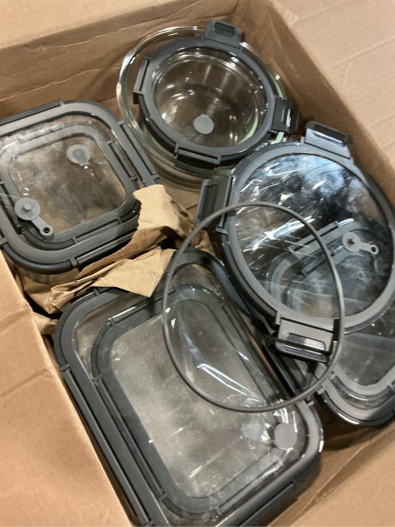 Condition photo showing As Is for 28 pcs large food storage containers with airtight lids-freezer & microwave safe,bpa free plastic meal prep containers & kitchen set.leak proof lunch containers-snacks, sandwich, sauces & bento box