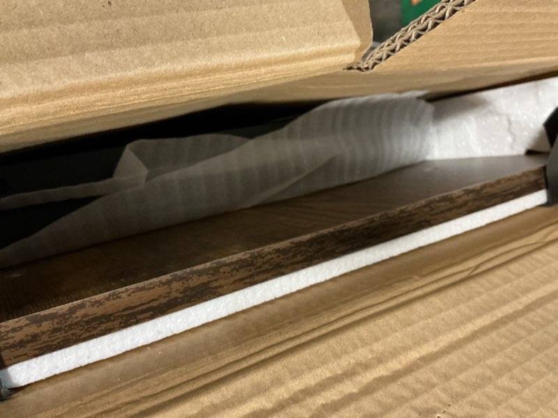 Condition photo showing Good Condition for Small Standing Desk Adjustable Height, Mobile Stand Up Desk with Wheels, 32 Inch Portable Rolling Desks for Walking Pad Treadmill Rusitc Rustic