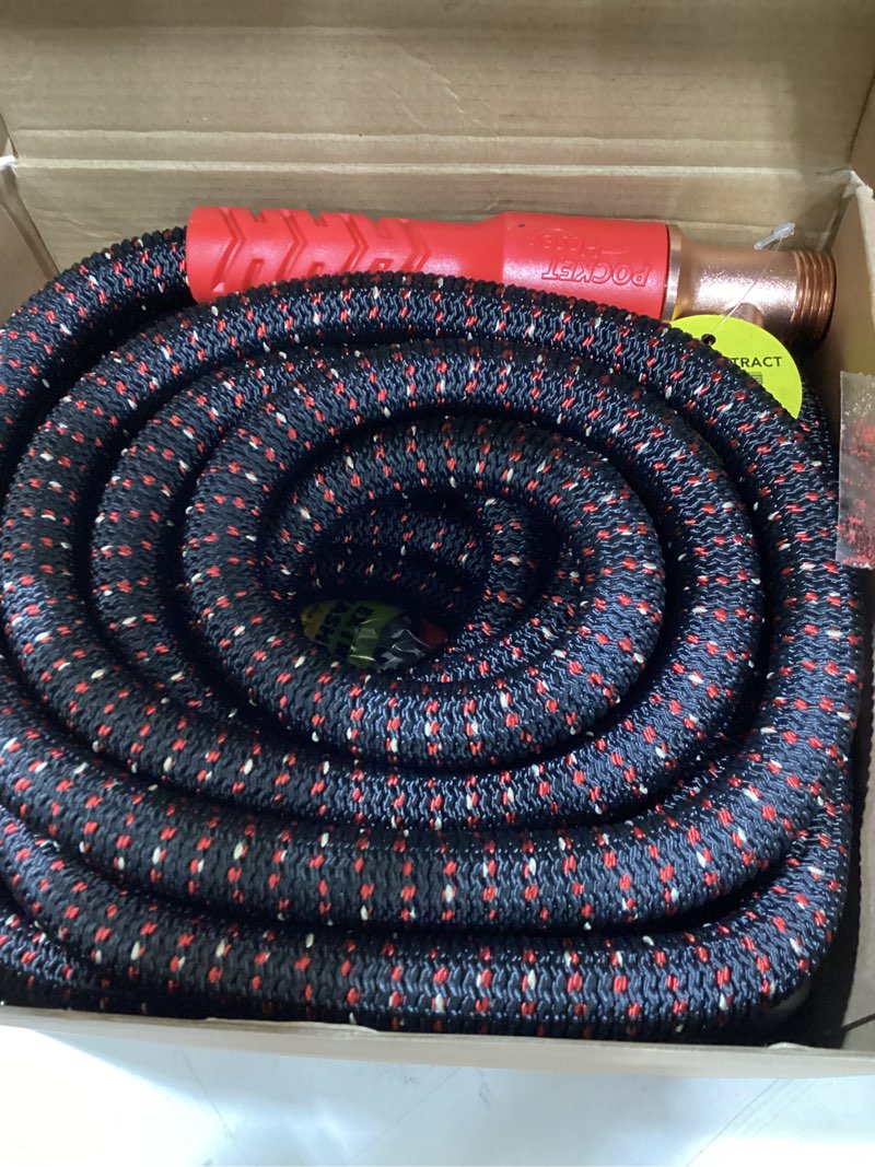 Condition photo showing New/Like New for pocket hose ballistic 75 ft expandable garden hose w/pocket pivot swivel connector, anti-burst sleeve reinforced with bulletproof fiber, lightweight, no-kink, compact, uv-protected, as seen on tv