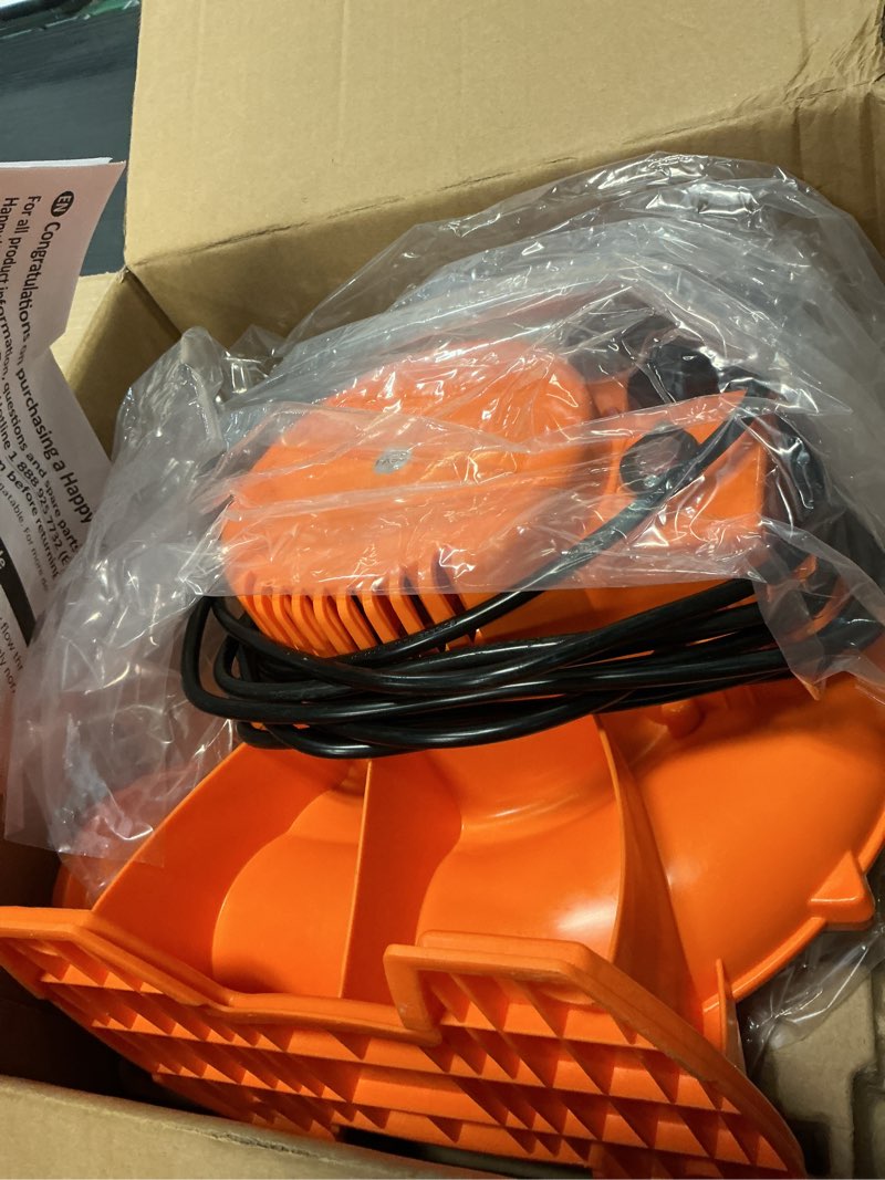 Condition photo showing Good Condition for bounce house blower, 750w inflatable air blower with high airflow quick inflation for bouncy castle inflatable water slide decorations, orange