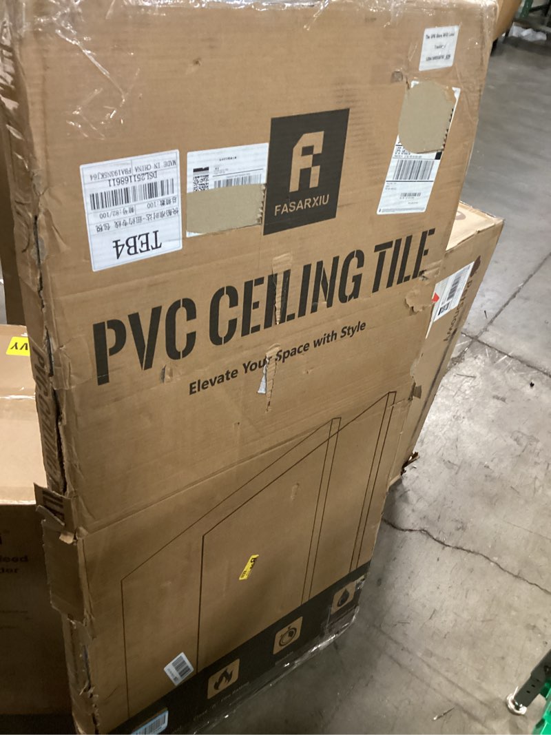 Condition photo showing New/Like New for 2ft x 4ft Printed Pro Ceiling Tiles Waterproof, Washable and Fire-Rated- High-Grade PVC Ceiling Tiles 24"x48" - Easy Drop-in Installation - Case of 10 (80 sq. ft.) 2ft x 4ft Printed Pro White