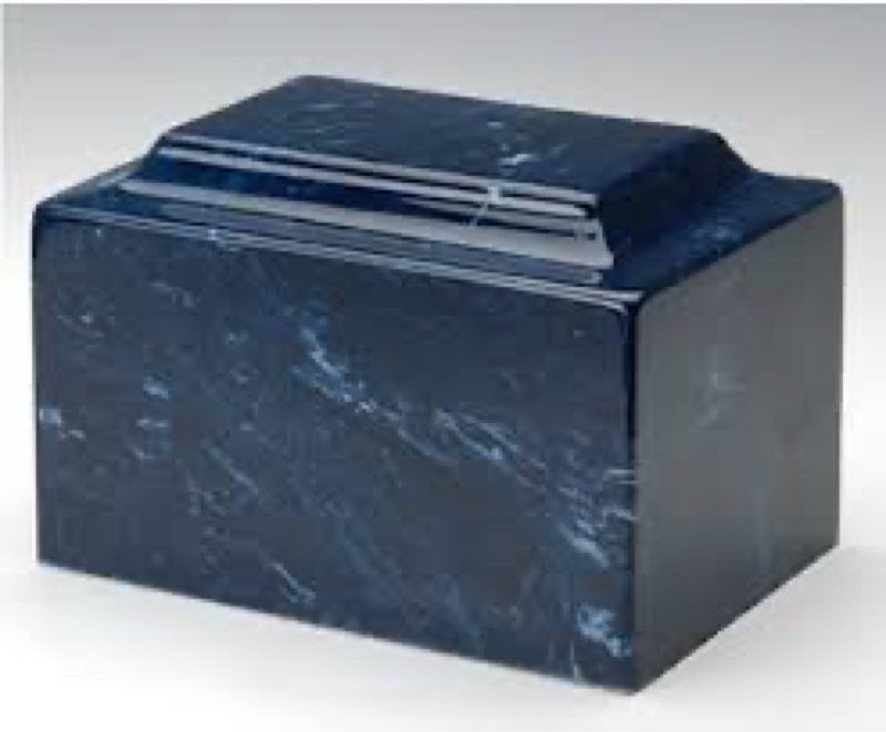 Blue Marble Cremation Urn, Memorial Urn Vault for Human Ashes, Adult Sized Urn Vault for Ground Buri