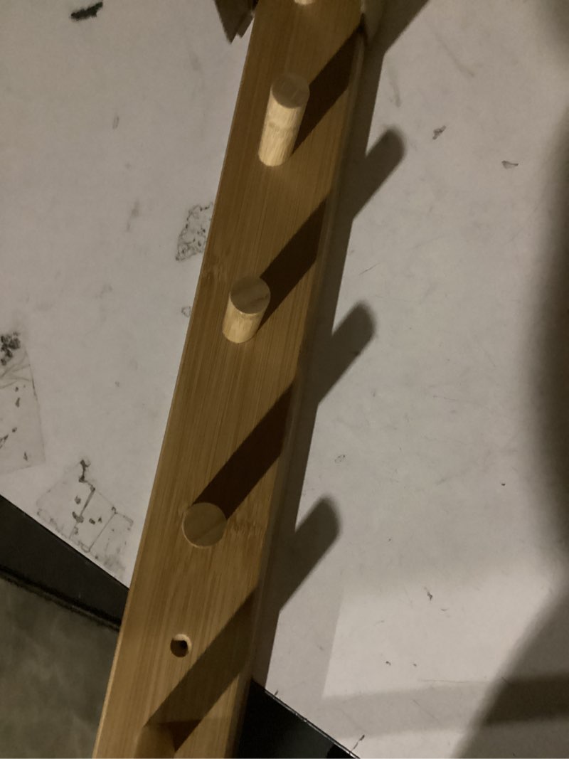 Condition photo showing New/Like New for skoloo wood coat rack wall mounted,10 peg long bamboo hook for hanging backpack coat towel hat,16'' hole to hole,natural 1 natural
