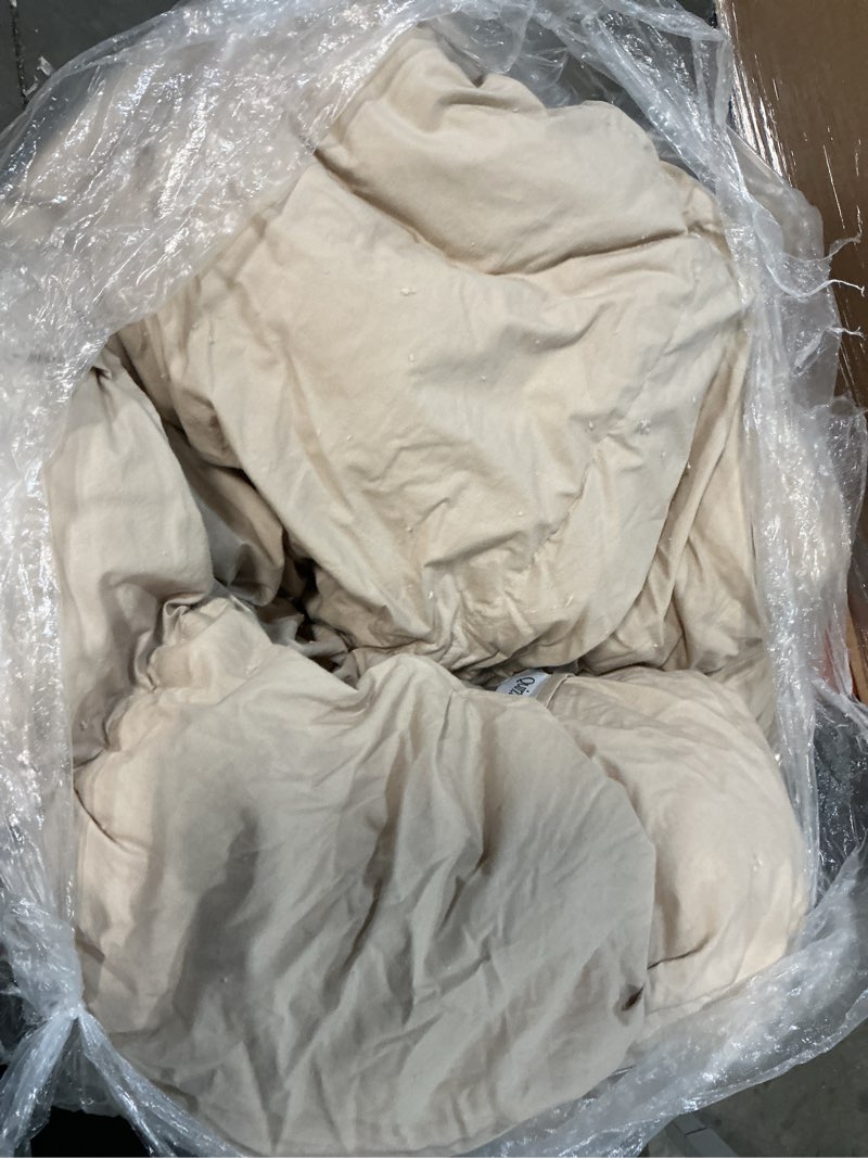 Condition photo showing As Is for quince cotton pintuck comforter, king/cal king, toffee