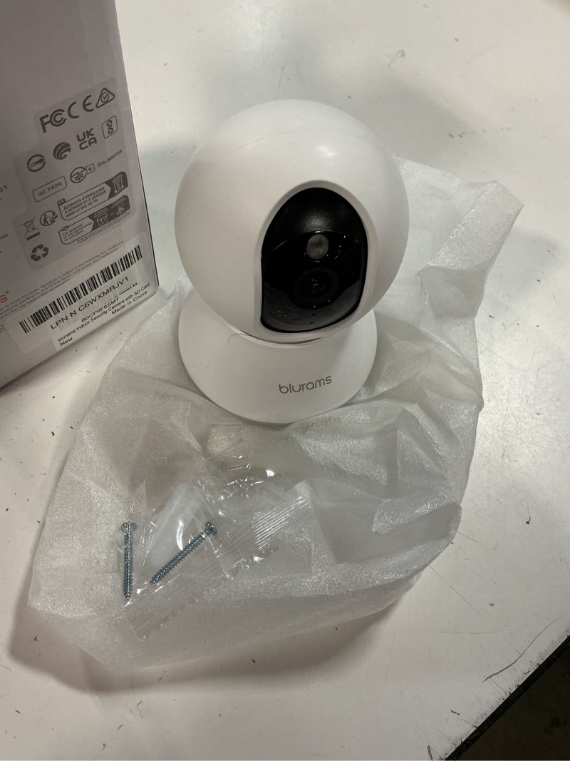 Condition photo showing Good Condition for blurams security camera 2k, baby monitor dog camera 360-degree for home security (white + 64gb tf card) white-1pack + 64gb tf card