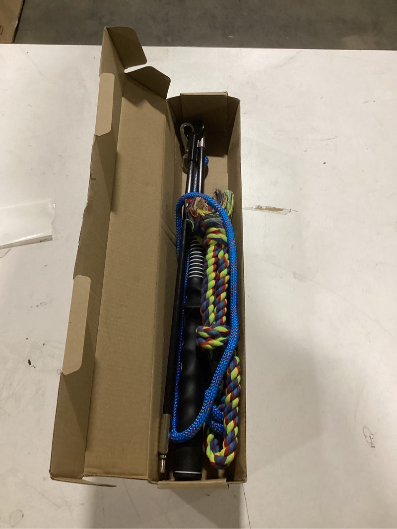 Condition photo showing item condition for Flirt Pole for Dogs Pet Teaser Wand Outdoor Interactive Pet Dog Flirt Pole Training Exercise Rope Toy for Small Medium Large Dogs Cats Blue & Black