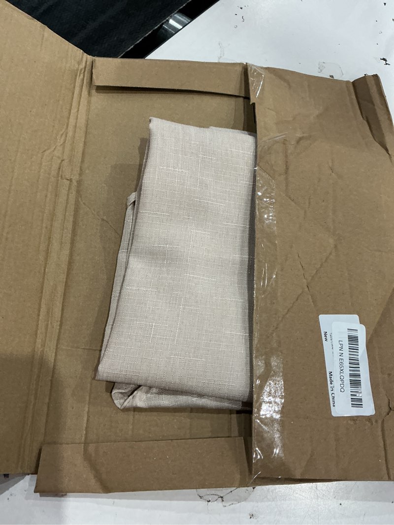Condition photo showing Good Condition for lushvida outdoor tablecloth with umbrella hole - patio table cloth zippered round 60 inch, beige linen-look polyester table cover water resistant for picnic outside beige 60" (round)