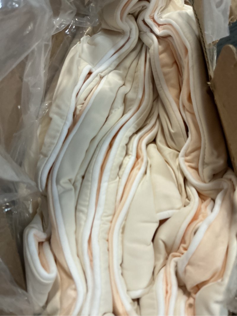 Condition photo showing New/Like New for cozy bliss cooling comforter twin size x sorona® viscose natural fiber, reversible silky smooth cooling blanket with q-max?0.45 for hot sleepers & night sweats, creamy ivory white, 68"x90" creamy ivory/soft apricot twin(68"*90")