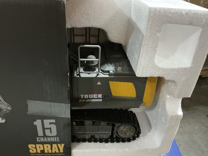 Condition photo showing Good Condition for 15 Channel RC Excavator Metal Shovel,RC Digger Construction Toys?Dozer Tractor,Simulated Smoke, Sound, Metal Digging Head, Best Gift for 3+ Old Boys Adults