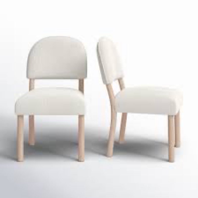 Coleson Upholstered Back Side Chair in Beige