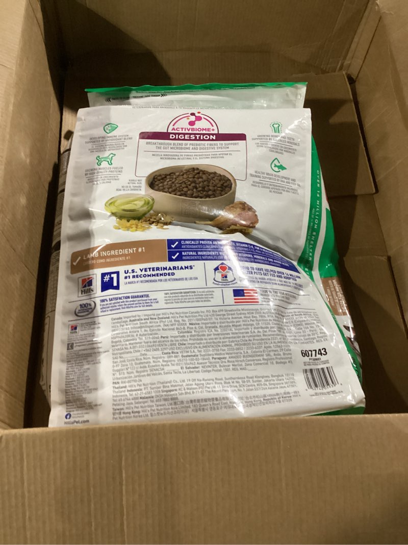 Condition photo showing New/Like New for hill's science diet puppy, puppy premium nutrition, dry dog food, lamb & brown rice, 25 lb bag