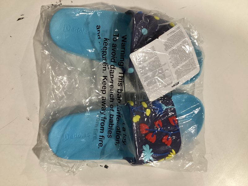 Condition photo showing Good Condition for Dedoles Slides & Slippers for Women & Men Summer Non Slip Shower Sandals Funny Designs Beach Shoes for Home Garden Bathroom Pool Gift 10 Women/7.5 Men Flower Power