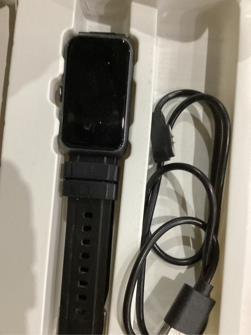 Condition photo showing As Is for Fitness Tracker Watch for Women Men, Smart Watch with 24/7 Heart Rate Monitor Sleep Tracker Calls and Messages, IP68 Waterproof 1.47" IPS Screen Activity Trackers with Step Tracker, Pedometer (Black)