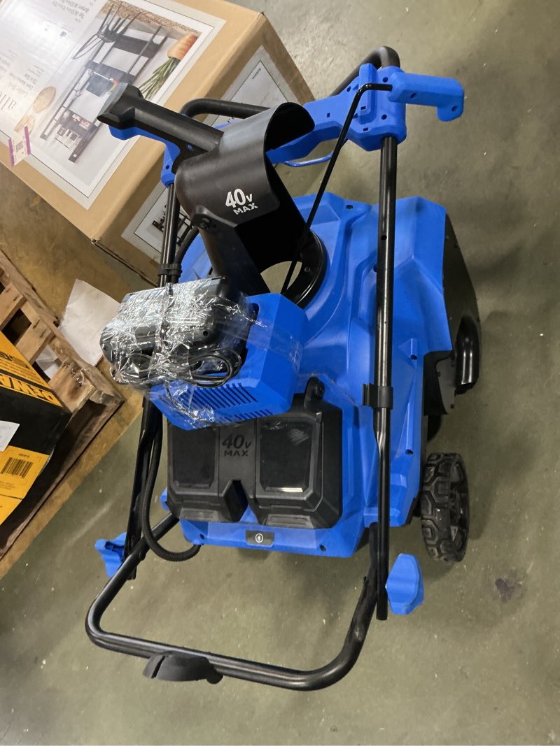 Condition photo showing As Is for Kobalt Gen4 40-volt 21-in Single-stage Push Battery Snow Blower 4.0 Ah (Battery Included) (Charger Included)