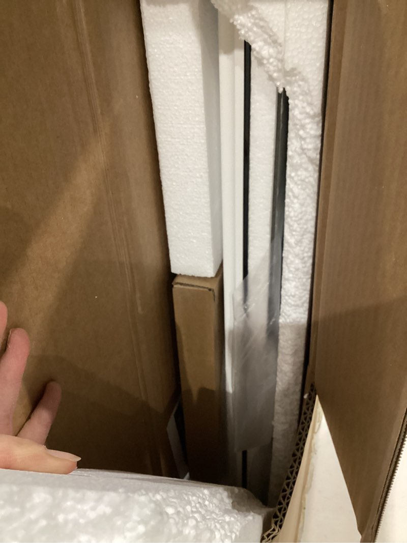 Condition photo showing Good Condition for TokeShimi 24x32 Mirrored Medicine Cabinet Recessed or Wall Mount, Aluminum Tempered White Bathroom Medicine Cabinet with Mirror with Stepless Adjustable Storage Metal for Modern Farmhouse White 24x32 IN