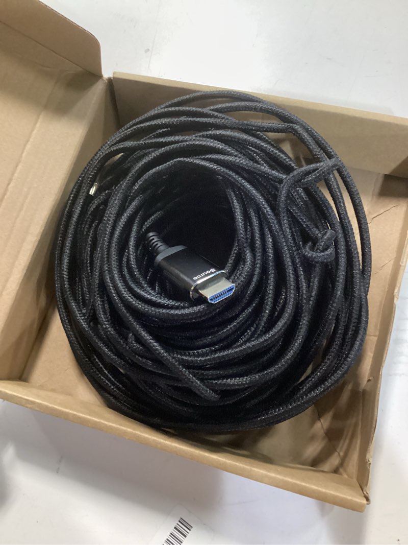 Condition photo showing Good Condition for Snowkids 8K HDMI Fiber Optic Cable Long 2.1 75FT/23M, Unidirectional 48Gbps High Speed 8K60 4K Braided HDMI Cord eARC HDR10 2.2&2.3 Compatible for TV/Monitor/PS-5/X-box/Sound System & More 75feet Black 1