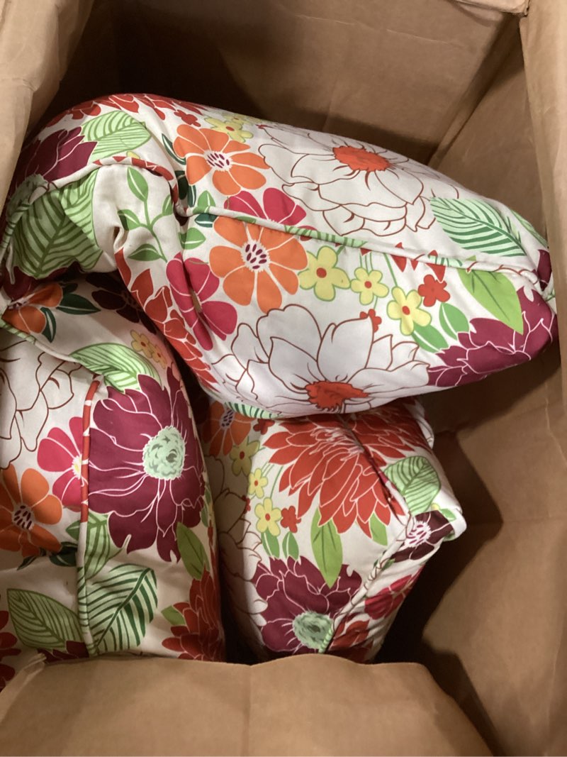 set of 4 outdoor dining chair cushions, comfort patio seating cushions, 44 x21x4.5 inch, single welt and zipper (blooming fiesta) blooming fiesta 4