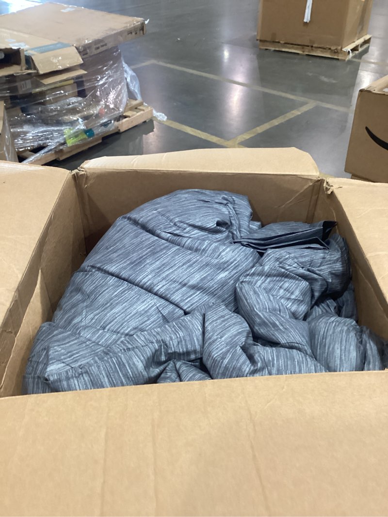 Condition photo showing As Is for bedsure twin/twin xl comforter set - charcoal grey soft bedding for all seasons, cationic dyed bed set, 2 pieces, 1 twin size comforter (68"x88") and 1 pillow sham (20"x26"+2") twin/twin xl 03 - charcoal grey
