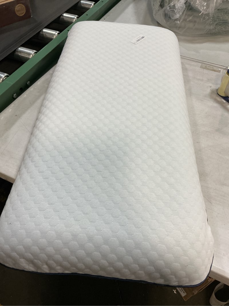 Condition photo showing As Is for WEEKENDER Gel King Size-1-Pack-Medium Plush Feel-Neck and Shoulder Support-Side, Stomach, and Back Sleepers-Home, Hotel, & Hospital Essentials-CertiPur Certified Memory Foam Pillow, Blue King 1 Pack