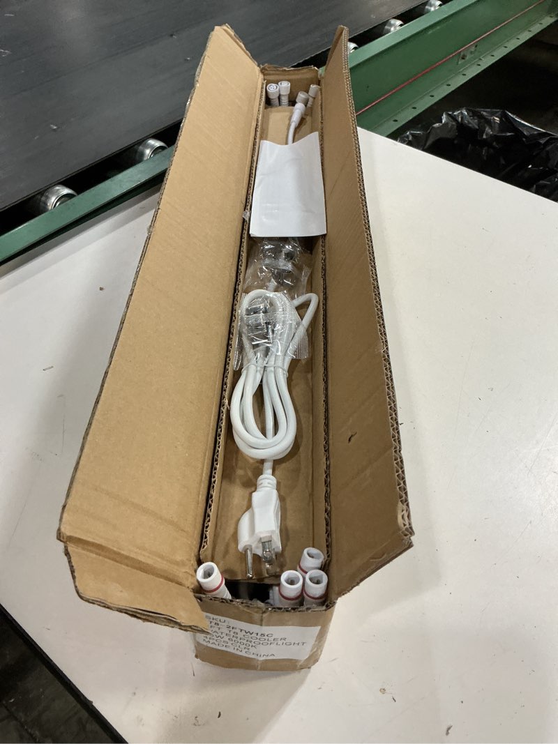 Condition photo showing Good Condition for 4 pack led freezer tube lights, 2ft 15w t8 integrated cooler light fixture,daylight white 6000k waterproof refrigerator light for fridge, supermarkets or grocery stores 4 pack 2 feet