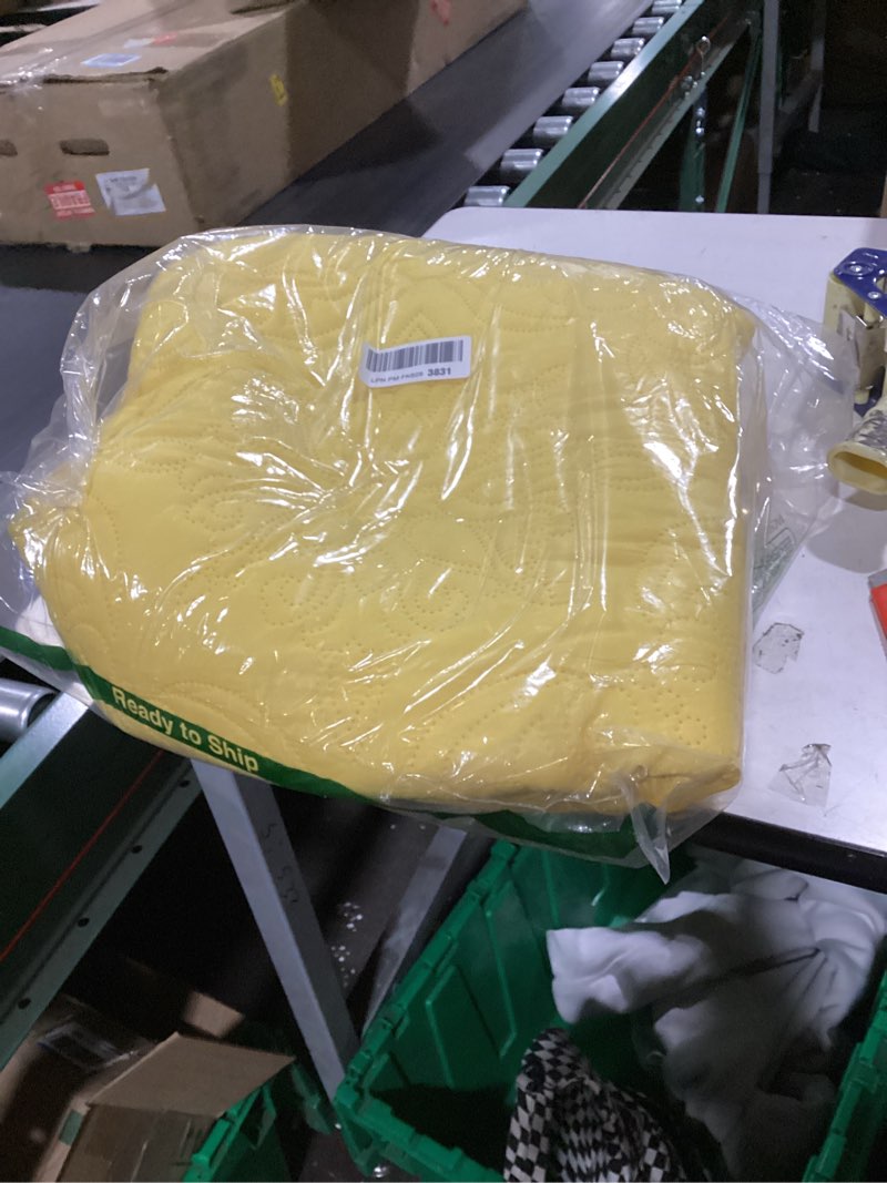 Condition photo showing Good Condition for whale flotilla soft queen quilt bedding set for all seasons, vintage damask ultrasonic full size quilts set, lightweight reversible bedspread, coverlet, bed cover with 2 pillow shams, yellow yellow full/queen (96"x90")
