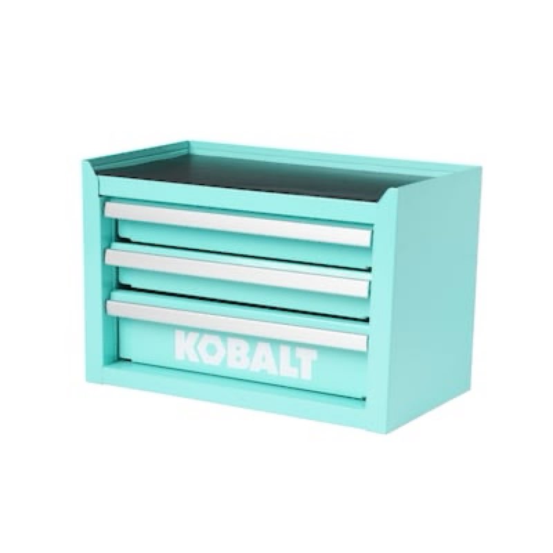 kobalt portable tool box 11.1-in w x 7.36-in h x 6.14-in d 3 -drawer teal steel tool box
