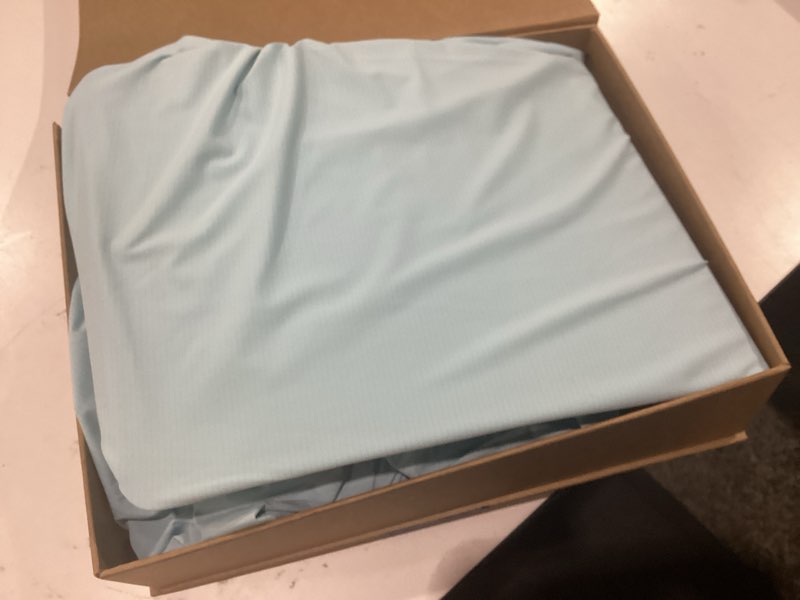Condition photo showing Good Condition for rest® evercool®+ fitted sheet, queen size, light blue, 15" deep (up to 18’’), breathable bedding for hot sleeper and night sweats, bed sheet with ionic+ self-cleaning silver yarn for sensitive skin light blue queen (56"x76"x15")
